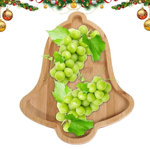 Piatti da portata natalizi, innovativi piatti in legno per antipasti natalizi, piatti da portata natalizi, piatti riutilizzabili per albero di Natale, pane, formaggio, frutta, biscotti, torte