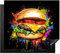 KitchenYeah© Protection Pour Plaque Induction 58x51 cm Plaque de Deco Cuisine Protégé Cache De Cuisson Vitroceramique Hamburger - Graffiti - Peinture - Coloré - Alimentaire - Abstrait