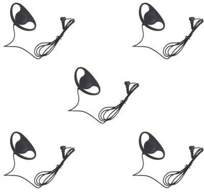 Feriuzymix Lot de 5 écouteurs, 1 broche jack 3,5 mm, en forme de D, écoute uniquement pour radios bidirectionnelles, talkie-walkie