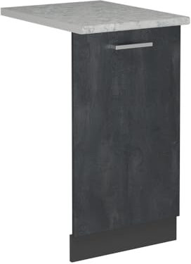 Vicco Panel Frontal del lavavajillas R-Line, Hormigón Negro, 45 cm, ET Mármol