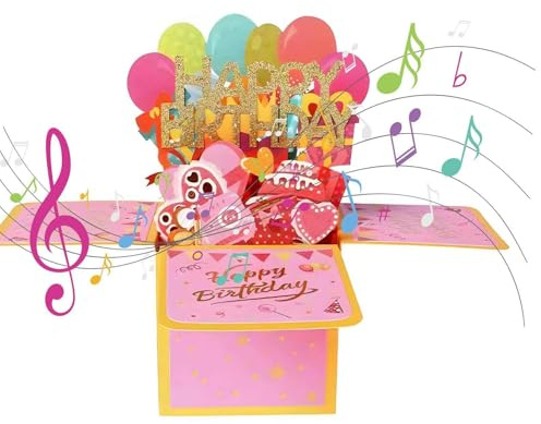 Pop up 3D Geburtstag Karte, Geschenk Geburtstagskarten für Frauen und Männer, 3D Grußkarte Geburtstagsgeschenk für Mann Frau Mädchen Junge