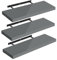 WOLTU Wandregal Set von 3 Regalen Wandboard Freischwebend Schweberegal CD DVD Regal Bücherregal Holz Board 70x22,9x3,8cm Hochglänzend Grau RG9479gr-3