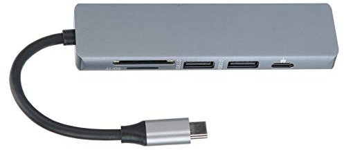 USB C Hub Adapter 6 In 1 Multiport Type C Docking Station with HDMI 4K PD Charging USB 3 0 Ports SD TF Card Reader for Pro Air Dell XPS Laptop Aluminum Alloy Compact Design
