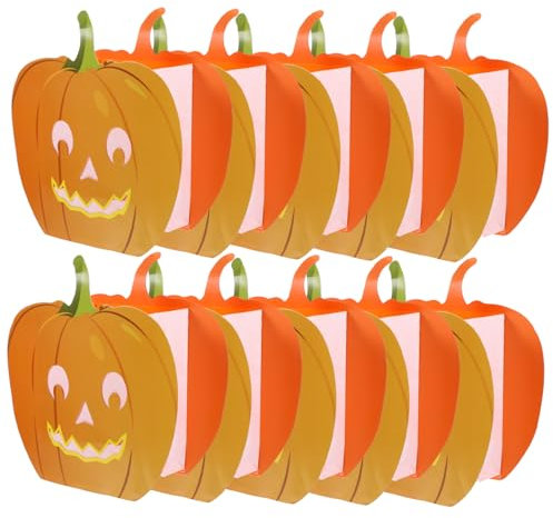 Cabilock 10 Pezzi Sacchetti Luminosi Halloween Forma da Sacchetti Decorativi Resistenti per Feste e All Aperto con Tealight e LED per