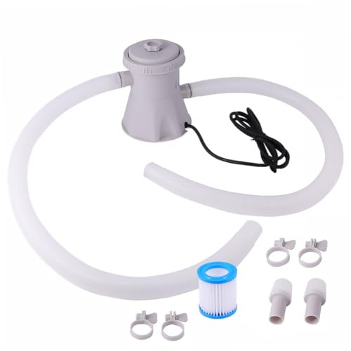 TOBBOMEY Pompe de Filtration Électrique pour Piscine Gph Plastique Circulation Nettoyeur de Bassin Acv Européen