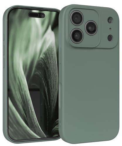 EAZY CASE - Silikonhülle für iPhone 17 Pro Hülle Silikon Case Dunkelgrün weich stoßfeste Handyhülle Schutzhülle mit Kameraschutz Dünn Premium Schutz Cover TPU Phone Bumper in Mitternacht Grün Matt