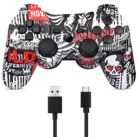 Doppelter vibrierender Wireless Controller für PS3 mit Lade Kabel (Camo)