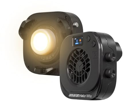 Amaran Halo 100x 100W LED-Videoleuchte, zweifarbig, 2700 K-6500 K, Bowens Mount, COB Lampe, ultrakompakt, Steuerung über App DMX NFC