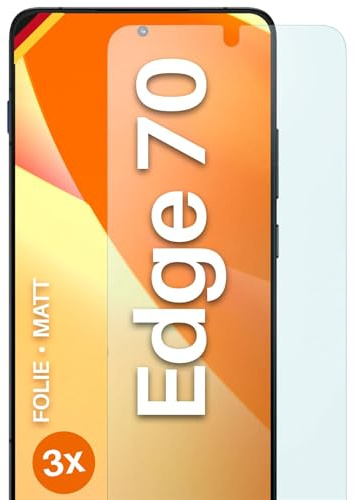 moex FlexProtect matte Schutzfolie für Motorola Edge 70 Displayschutz Folie matt gegen Reflexionen, Anti Reflex Handyfolie mit Sonnenschutz, Kompatibel mit jeder Handyhülle, 3 Stück