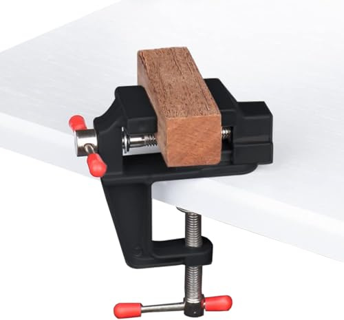 Mini Vise Clamp Small Bench Vice Clamp on Table Vise Workbench Carving Drill Press Clamping Vise for Wood Craft Carving Jewelry Making DIY Clip on Tool