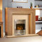 Electric Oak Wood Surround Hearth & Back Panel Modern Silver Flame Fire Wall LED Fireplace Suite 48