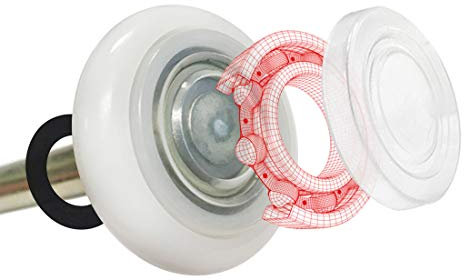 DURA-LIFT Ultra-Life Max 5,1 cm Abgedichtetes 6200ZZ Lager Nylon Garagentorroller, 10,2 cm Vorbau, 10 Stück