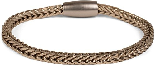 styleBREAKER Damen Armband Zopfkette Magnetverschluss | Schmales 7 mm breites Schmuckstück, 18 cm Umfang, komfortables Anlegen, formstabil, für einmaliges Umwickeln am Handgelenk.