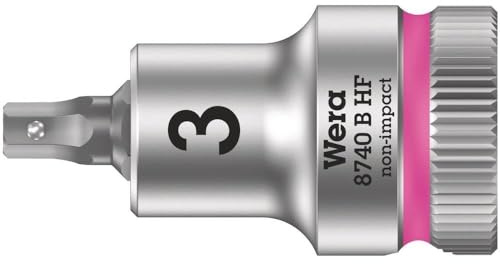 Wera 05003030001 8740 B HF Zyklop Bitnuss mit 3/8-Antrieb mit Haltefunktion, 3, 3, 0 x 35 mm