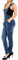 Z79 Celebmodelook Women Ladies Celeb Denim Jean Full Length Pinafore Overall Jumpsuit Dungaree in Plus Size Blue