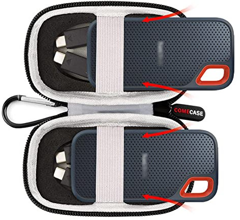 COMECASE Case Compatible for SanDisk Extreme Portable SSD 1TB/2TB/250GB/500GB - Holds 2 SSD