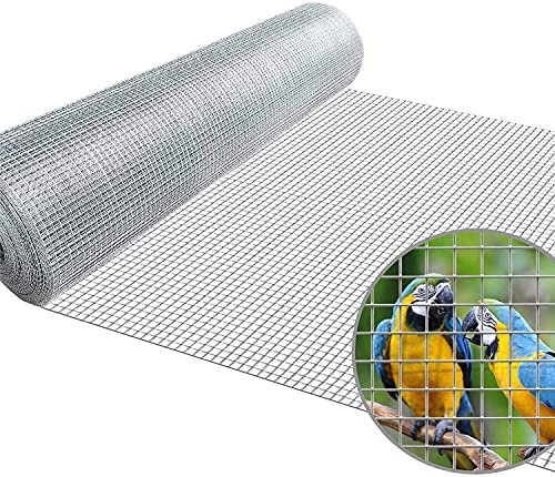 Suinga Malla de Alambre 1 x 5 m cuadros 6mm | Malla Metálica Galvanizada Tela Acero Inoxidable | Malla para Animales | Malla Acero inoxidable cuadrada