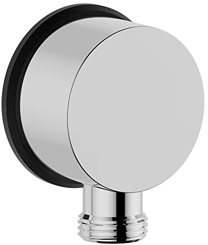 Derengge SA-0045-CP Duscharmatur, rund, Handbrause, Wandmontage, Schlauchanschluss, ohne Duschkopf und Schlauch, poliertes Chrom-Finish
