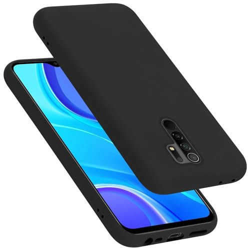 Cadorabo Custodia compatibile con Xiaomi Redmi 9 in LIQUID NERO - Morbida Cover Protettiva Sottile di Silicone TPU con Bordo Protezione - Ultra Slim Case Antiurto Gel Back Bumper Guscio