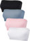 4 Stück Damen Bandeau BH Trägerlos Bralette Nahtlos Bandeau Nicht Gepolstert Stretch Top BH, Hellblau, Rosa, Weiß, Schwarz, Medium
