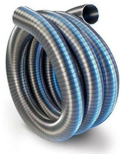 Tubo flessibile per canna fumaria, 100 mm/1 m, multifuel in acciaio inox