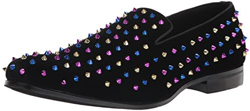 Stacy Adams Spire-Mocassini a Spillo, Uomo, Nero Blu Viola Oro, 44.5 EU