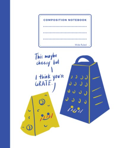 Composition Notebook: Wide Ruled 140 pages 7.5 X 9.25 Cute Cheese and Grater Character for all ages: Single Subject Notebook for all uses