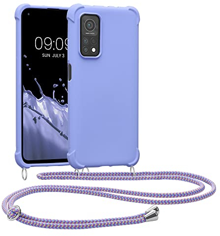 kwmobile Necklace Case kompatibel mit Xiaomi Mi 10T / Mi 10T Pro Hülle - Cover mit Kordel zum Umhängen - Silikon Schutzhülle Lavendel