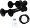 4-Trompetenhorn-Set,135DB Train Horn Kit, Metall Autohupe Vierrohr Horn Lautsprecher für Motorrad LKW Schiff Zug DC 12V (Schwarz)
