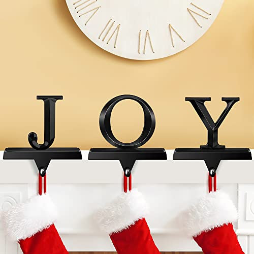 MCEAST 3 Stück Weihnachtsstrumpf Halter Metall Kaminstrumpf Clips Kamin Strumpf Kleiderbügel für Weihnachtsdekoration, Schwarz