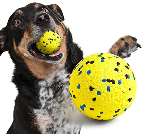 Kimee Hundebälle Tennisball Hundespielzeug für aggressive Kauer, langlebiges Zahnen Hundespielzeug, schwimmendes Wasserspielzeug, Apportierbälle für große, mittelgroße und kleine Hunde und Welpen (1