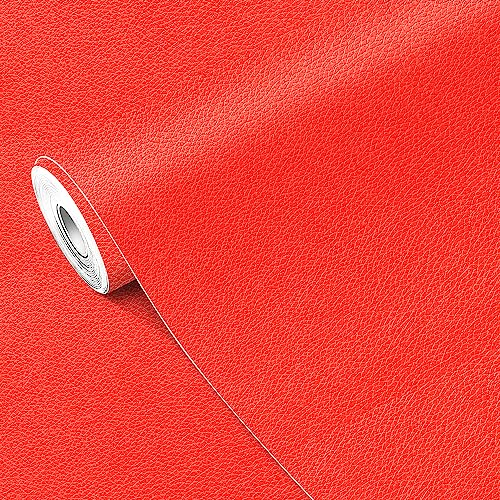 MICTER Leder Reparatur Patch, 40x200cm Kunstleder Selbstklebend, Leder Patch Kit Selbstklebende Lederflicken für Sofas, Autositze, Möbel, Handtaschen, Jacken (Rot)