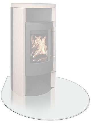 EWO Funkenschutzplatte - Glasplatte für Kaminöfen in Tropfen-Form (100 x 100 x 0,6 cm) - Bodenplatte als Kamin Funkenschutz mit ESG-Sicherheitsglas - Kaminplatte Boden-Schutzglas