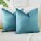 JOTOM Samt Kissenbezug Kissenhülle Sofakissen Dekokissen Kissenbezüge für Sofa Wohnzimmer Schlafzimmer 2er Set 50x50 cm Knickentengrün