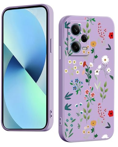 YUXING Funda para Xiaomi Redmi Note 12 Pro 5G Silicona - Moda Lindo Patrón Diseño Delgado Carcasa, Antichoque, Antideslizante, Elegante, Protección Totaly Resistente (Floral,Purple)