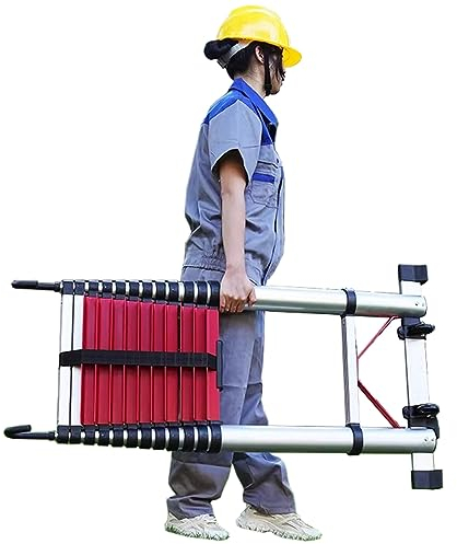 Teleskopleiter Leiter Treppenleiter 8m 7m 6m 5m 4m 3m 2m Teleskopleiter, Vielseitig einsetzbar Zusammenklappbare Leiter mit Haken, Aluminium Teleskopisch Verlängerungsleitern für Wohnmobil-Dachboden i