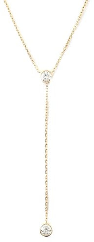 Epinki 9 Karat Gold Kette Anhänger, Y Kette Halskette mit Moissanit, Au 750 Statement Kette Damen Echte Goldschmuck 45cm