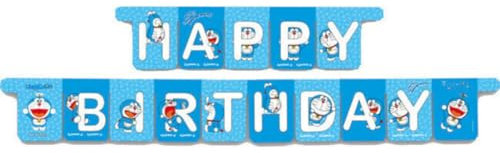 BeenSmile, Ghirlanda Festa Generica Doraemon, Ghirlanda Happy Birthday - Decorazione Compleanno per Bambini - Feste Bambini, Compleanno e Celebrazioni - Articoli per Festa - 1 pz