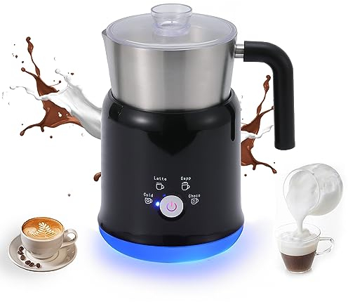 YIWENG Detachable Milk Frother 23.67oz/700ml Electric Milk Frother and Steamer with Touch Control 600W 5 in 1 Hot/Cold Foam Maker for Latte Cappuccinos Hot Chocolate Milk