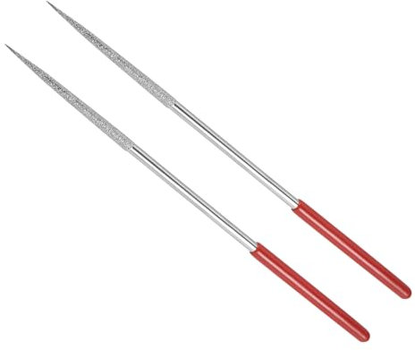 CoCud Lima de Aguja Recubierta de Diamante Grano 150 Vástago de 4mm Longitud de 160mm Herramienta de Afilado de Limas Redondas de Diamante para Metal Vidrio Piedra 2 Piezas