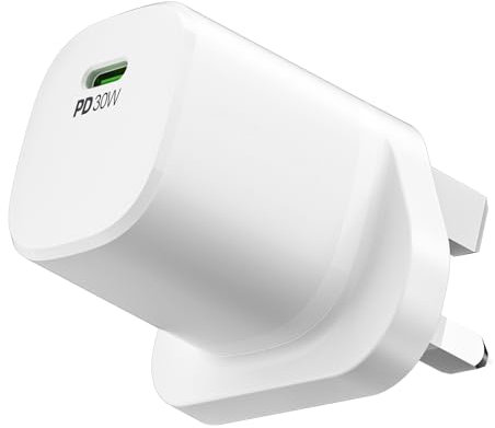 HUNDA 30W USB C Plug, USB Charger PD 3.0 Charging Power Adapter Type C Fast Wall UK USB-C Adaptor for iPhone 15 14 Pro Max iPad Google Pixel Tablet Laptop etc.
