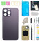 GUPFIX Back Glass Replacement for iPhone 14 Pro with Repir Tools, Big Hole Rear Back Cover Glass Replacement All Carriers with Pre-Installed Adhesive and Repairing Tool Kits (Deep Purple)