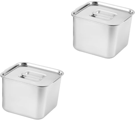 MAGICLULU 2St Gewürzbox aus Edelstahl küchenaufbewahrungsbehälter küche vorratsbehälter multifunktionale Aufbewahrungsdose quadratischer Behälter Rostfreier Stahl Gewürz-Box