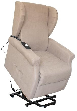 GARDENIA Poltrona Elettrica Alzapersona Relax Reclinabile in Tessuto Colore Tortora