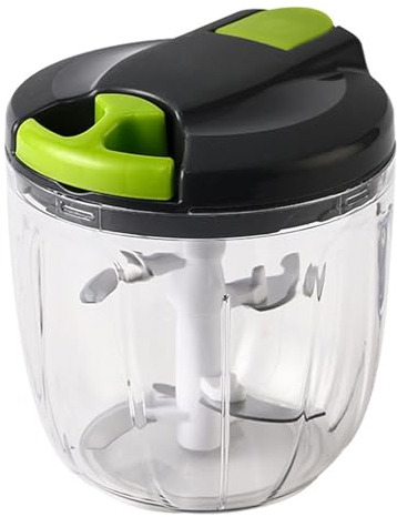DDUP Multi-Function Manual Food Chopper,Manual Food Processor Vegetable Chopper, Portable Hand Pull String Garlic Mincer Onion Cutter for Veggies, Ginger, Fruits, Nuts,etc.Wonderful for Kitchen 900ML
