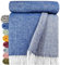 STTS International Wolldecke 100% Schurwolle Wohndecke in versch. Farben 140 x 200 cm Tagesdecke Schurwolldecke Woll-Plaid Tirol (Blau (K), 140 x 200 cm)