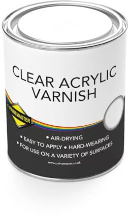 Premium Clear Acrylic Varnish: Ultimate Protection for Interior and Exterior Surfaces - Shield Against Impacts, Scratches, and Weather Damage (Clear Acrylic Varnish - Clear, 1L)