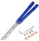Andux Balisong Cuchillo Mariposa CNC 6063 Mango de Aluminio Sistema de Bujes Efectivo Bloqueo Libre CNC31 (Azul)