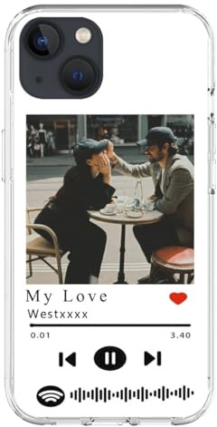 Generisch Spotify Custom Your Images Spruch Handyhülle für iPhone 15, 14, 13, 12, 11, XR, XS, X, 8, 7 Plus, Pro, Max, SE, Mini Anti-Drop, Basic-Hülle, Geschenk für Familie, Freunde, Paar, transparent