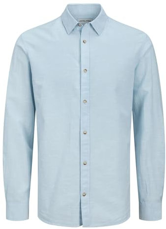 JACK & JONES Jjesummer Ls Sn T-Shirt Chemise à Manches Longues, Chambray Blue, M Hommes